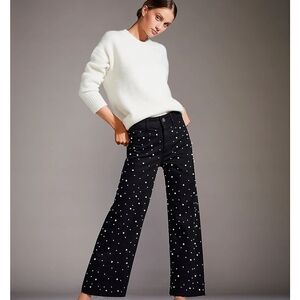 Antonio Melani Alexandra Pearl Wide Leg Crop Denim Jeans